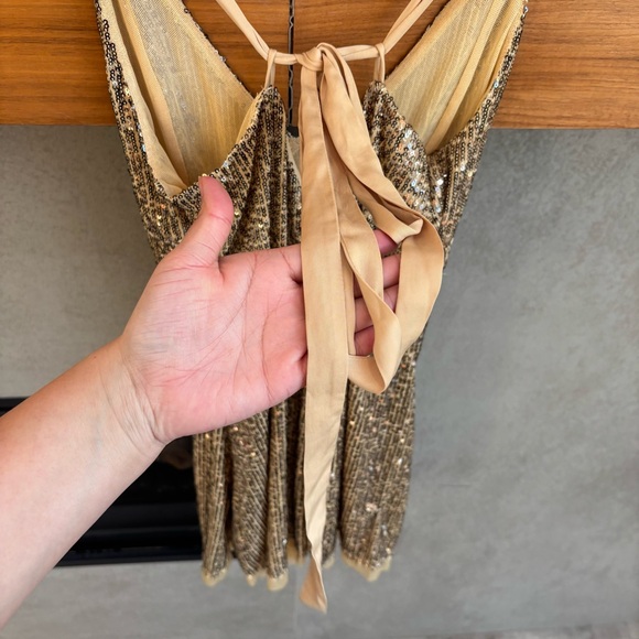 Free People Gold Mini Dress - Picture 12 of 15